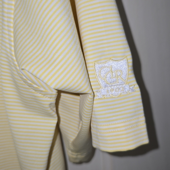 Turtleson Polo Golf Yellow/White Striped Shirt Large - Picture 6 of 9